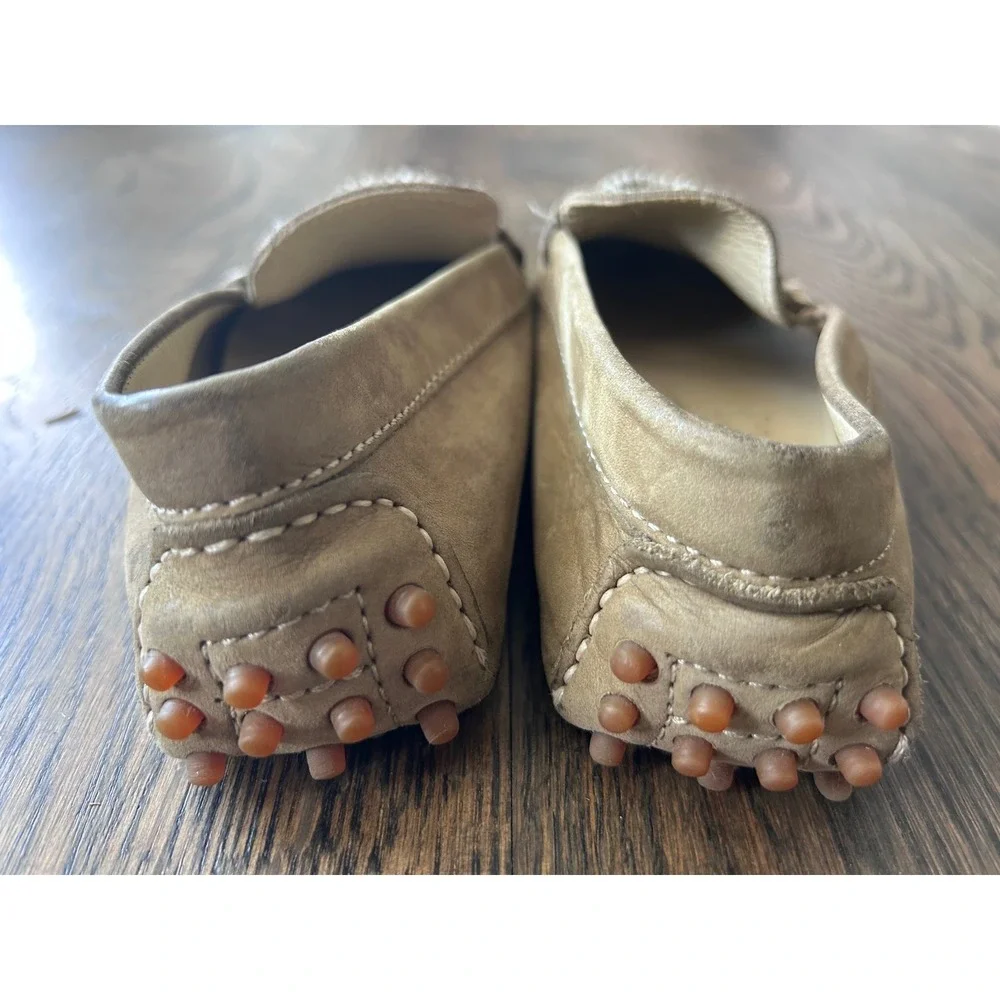 Primigi Kids Tan Leather Horsebit Driving Loafers Taupe Slip On Shoes Size 1Y